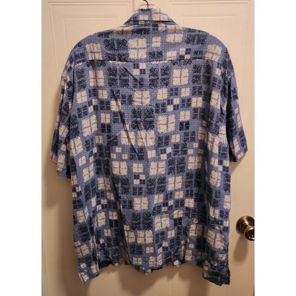Nat Nast Mens Short Sleeve Button Up Hawaiian Camp Shirt Silk Blend Blue Sz XXL - Picture 10 of 14